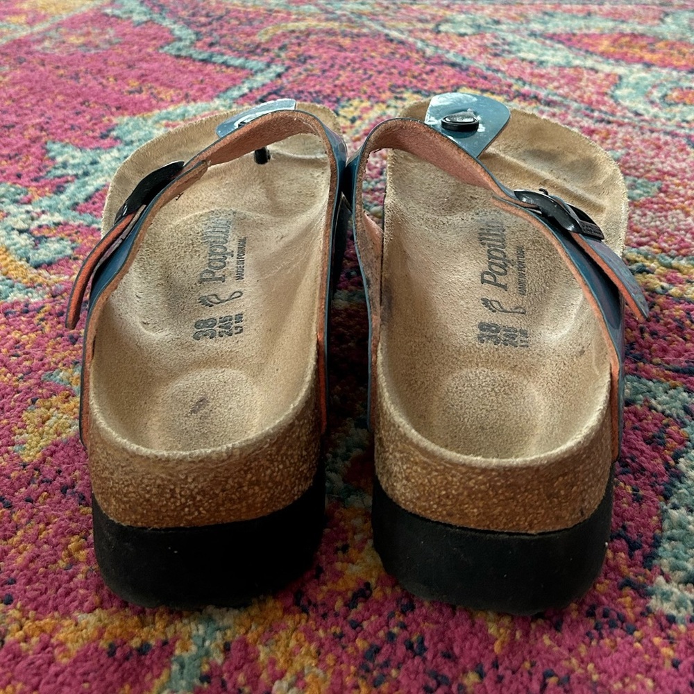 Birkenstock Papillio | Women's gentle blue Papillio Gizeh Platform Sandal, sz 8W - Picture 10 of 12